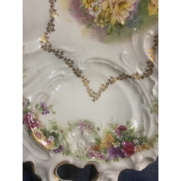 Carl Tielsch Altwasser Germany Bowl Porcelain Scallops Large Antique Handled Ruf - Picture 12 of 15